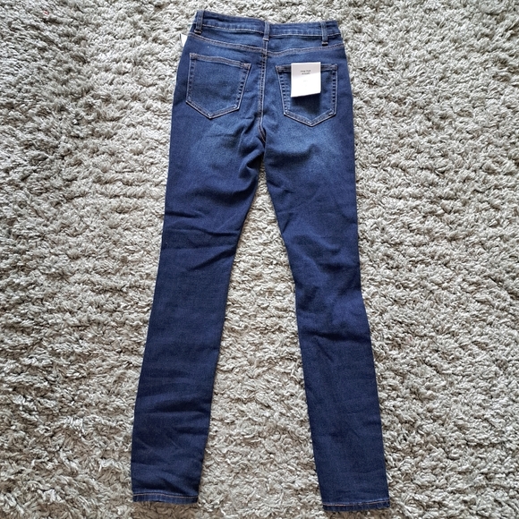 Refuge | Dark blue distressed women's high rise jegging skinny jean - Picture 7 of 10